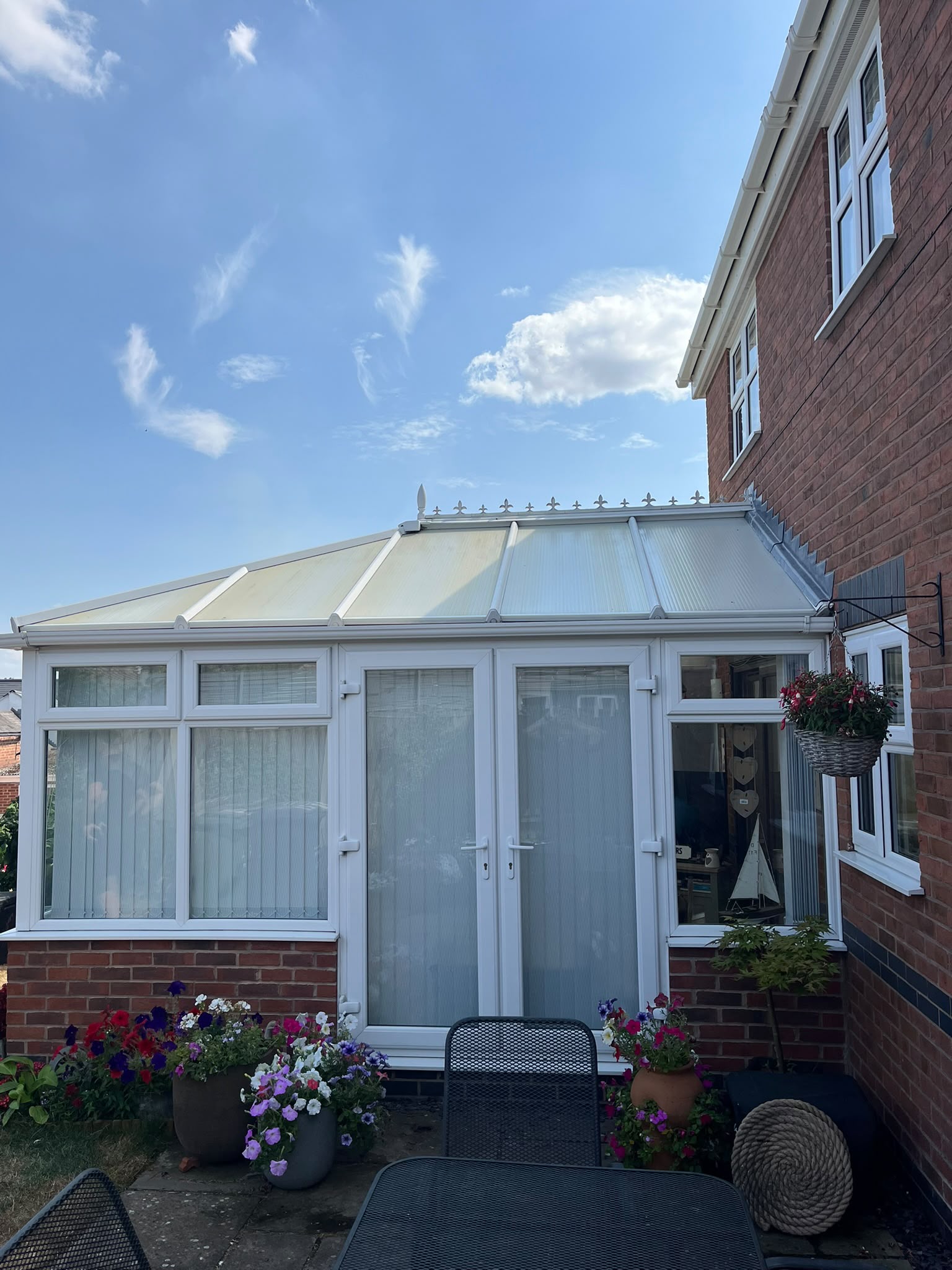 Conservatory roof and frames after a full exterior clean