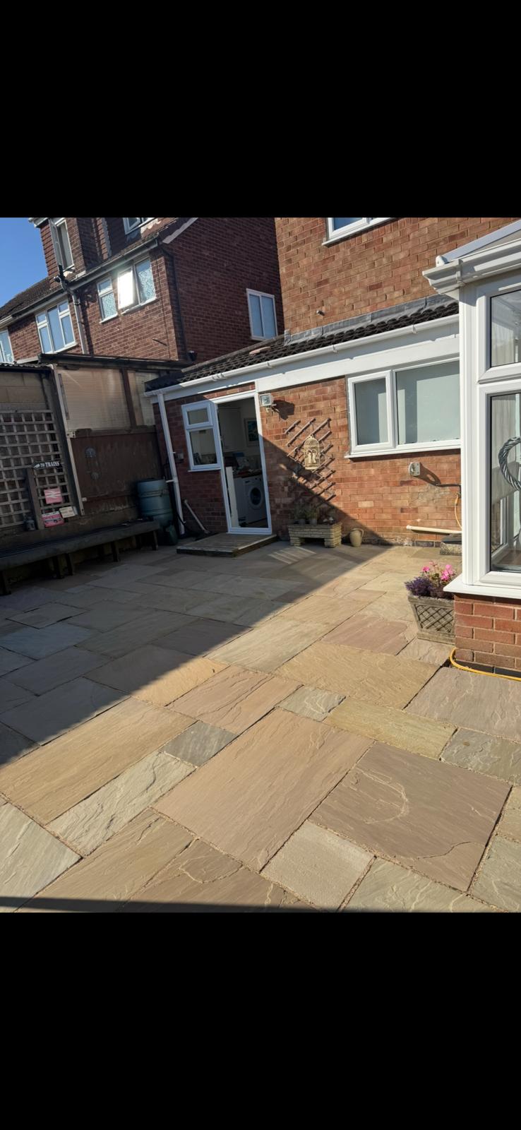 Sandstone rear patio — after